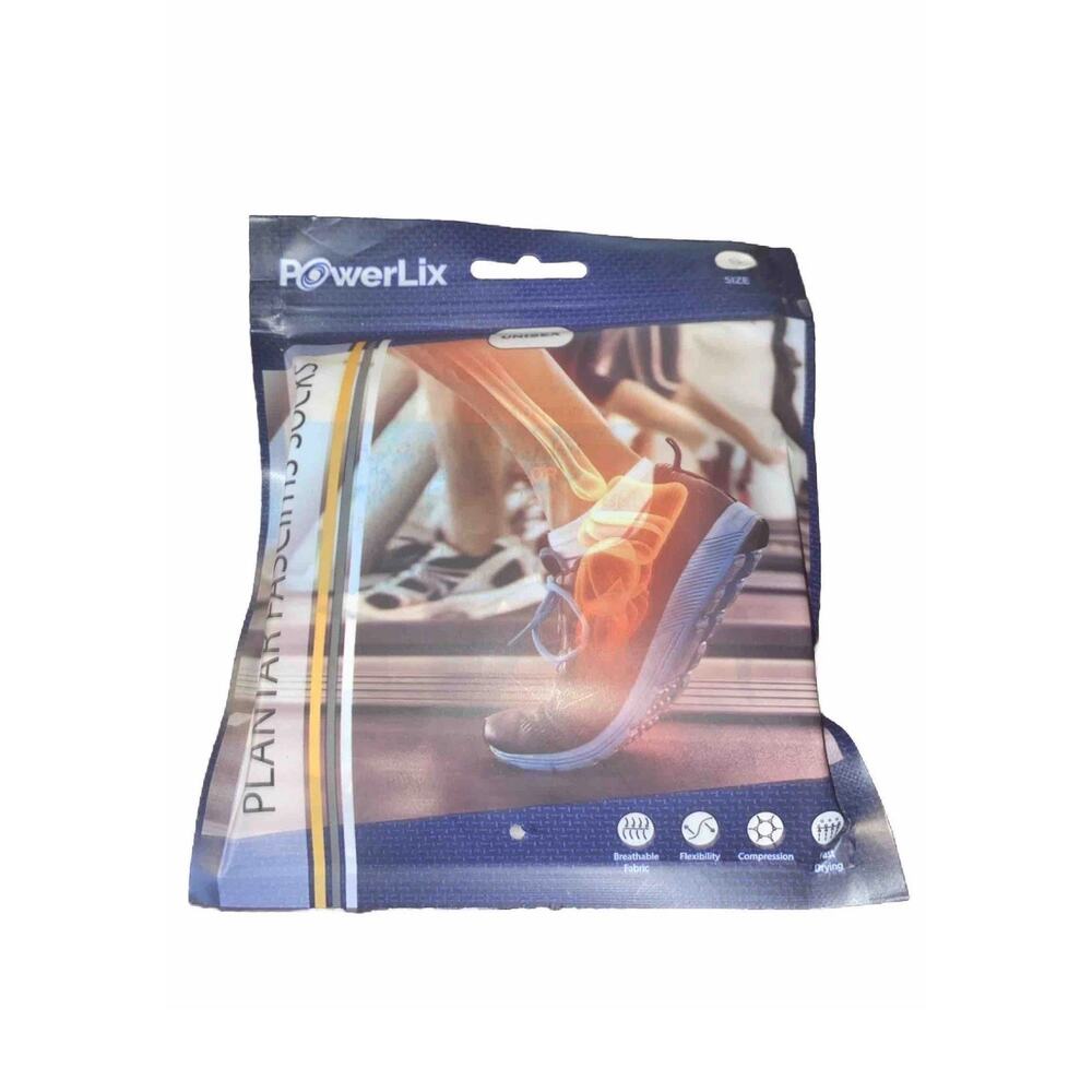 Powerlix Plantar Fasciitis Socks PAIR Compression Support Size Small 2Pair Beige